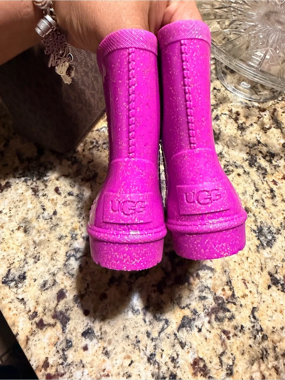 UGG Kids Glitter Fuchsia Rain Boots